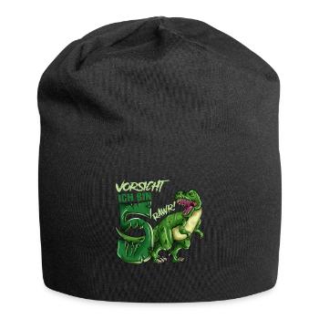 Kids Dino I'm 5 Birthday Outfit Kids - Jersey Beanie - black - Front