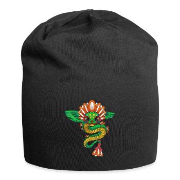 Quetzalcoatl Aztec Maya Serpent à plumes - Bonnet en jersey - noir - Devant