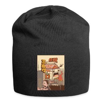 Kaiju Strawberry Milk Carton Japanese Monster Gesc - Jersey Beanie - black - Front