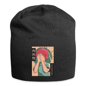 Introverted Anime Young Vaporwave Aesthetic - Jersey Beanie - black - Front