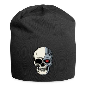 Cyborg Skull Cyber Punk Cyber Esthétique Cadeau - Bonnet en jersey - noir - Devant