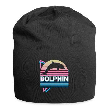 Cadeau rétro dauphin - Bonnet en jersey - noir - Devant