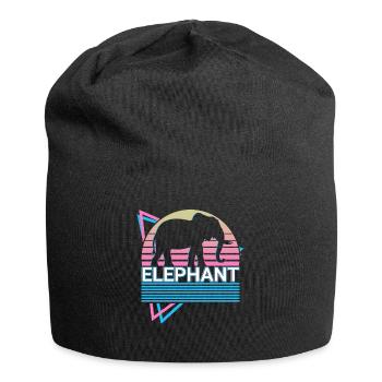 Cadeau rétro éléphant - Bonnet en jersey - noir - Devant