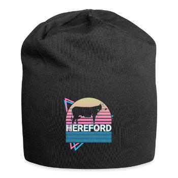 Hereford Beef Hereford Cow Farmer Retro Cadeau - Bonnet en jersey - noir - Devant