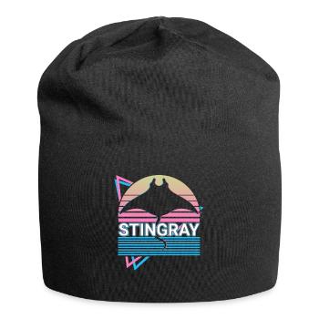 Stingray Manta Rays Retro Cadeau - Bonnet en jersey - noir - Devant