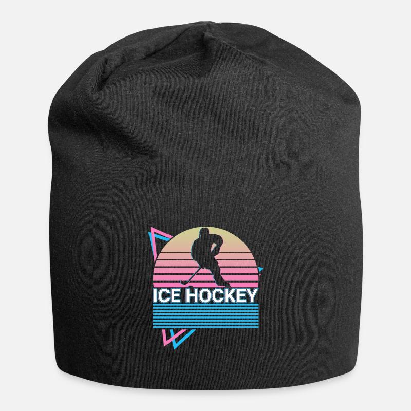 Eishockey Retro Geschenk - Jersey-Beanie - Schwarz