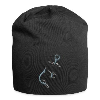 Fischer, Angeln, Angelhaken - Jersey-Beanie - Schwarz - Vorne