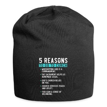 5 Reasons to Go to Church - Jersey Beanie - black - Front