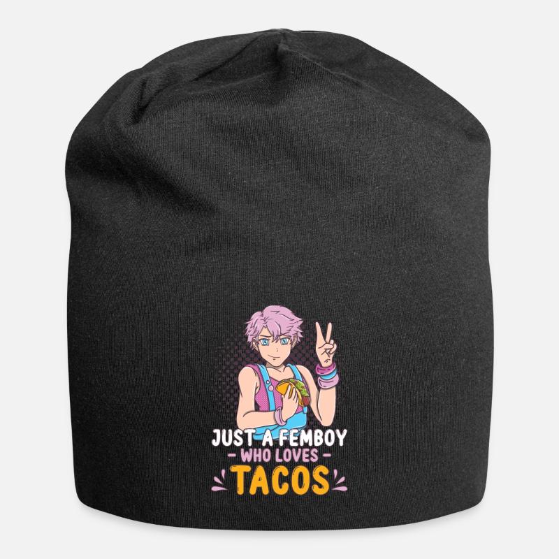 Femboy-Geschenk - Jersey-Beanie - Schwarz