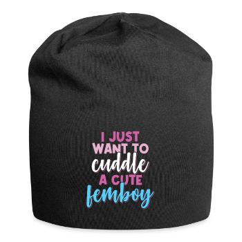 Femboy-Geschenk - Jersey-Beanie - Schwarz - Vorne
