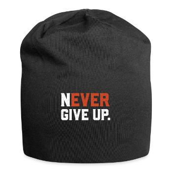 Ne jamais abandonner, citation motivante - Bonnet en jersey - noir - Devant