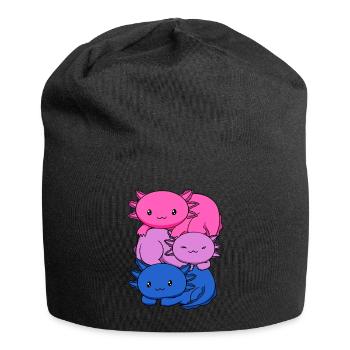 Bisexueller Stolz Bisexuelle Flagge Kawaii Axolotl - Jersey-Beanie - Schwarz - Vorne