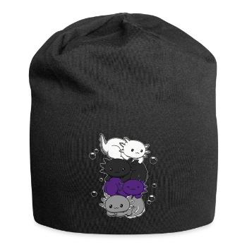 Zweigeschlechtliche Flagge Axolotl Haufen Kawaii - Jersey-Beanie - Schwarz - Vorne