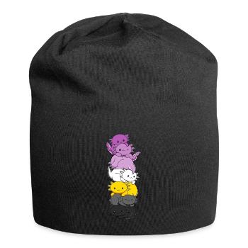 Monosexuelle Flagge Axolotl Haufen Kawaii - Jersey-Beanie - Schwarz - Vorne