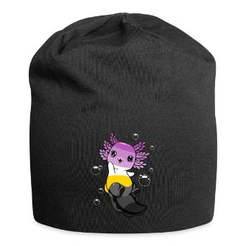 Monosexuelle Flagge Axolotl Haufen Kawaii - Jersey-Beanie - Schwarz - Vorne