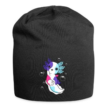 Mehrgeschlechtliche Flagge Axolotl Haufen Kawaii - Jersey-Beanie - Schwarz - Vorne