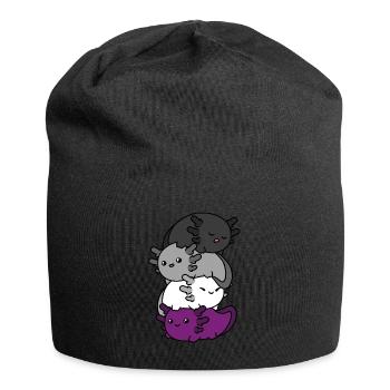 Kawaii Axolotl Haufen Asexuelle Stolz Asexuelle Fl - Jersey-Beanie - Schwarz - Vorne