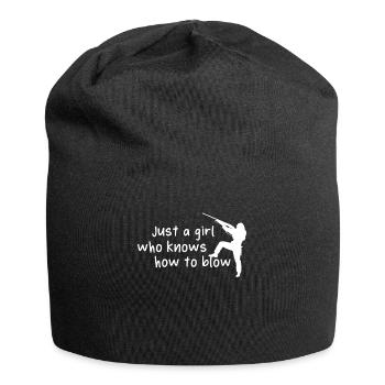 Funny Hunting Girl Hunter - Jersey Beanie - black - Front