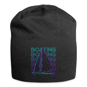 Boating Sailboat Retro Gift - Jersey Beanie - black - Front