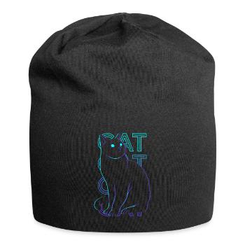 Cat Retro Gift - Jersey Beanie - black - Front