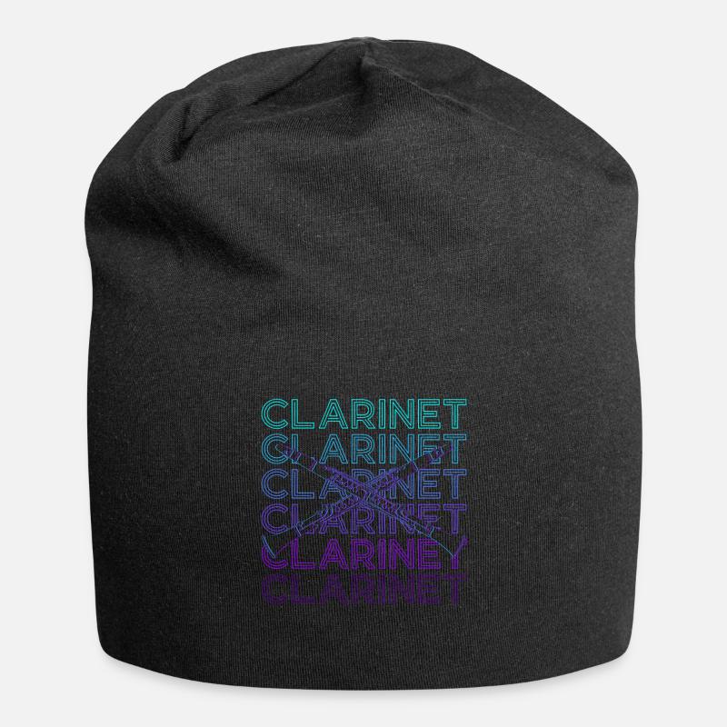 Clarinette Clarinette Clarinette Rétro Cadeau - Bonnet en jersey - noir