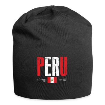 Peru Fan, Amérique du Sud - Bonnet en jersey - noir - Devant