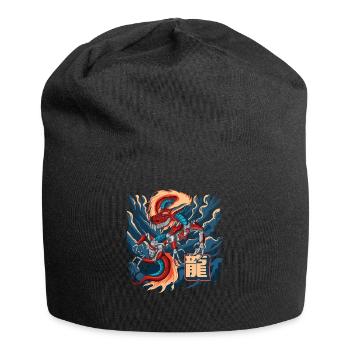 Cyborg Dragon Japanese Cyber-Punk Cyber-Aesthetic - Jersey Beanie - black - Front