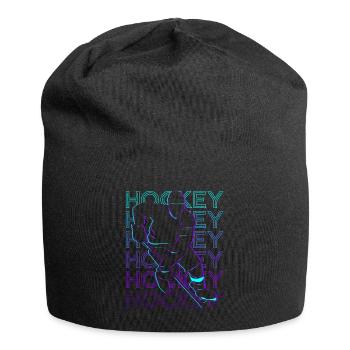 Joueur de hockey Hockey sur glace Rétro - Bonnet en jersey - noir - Devant