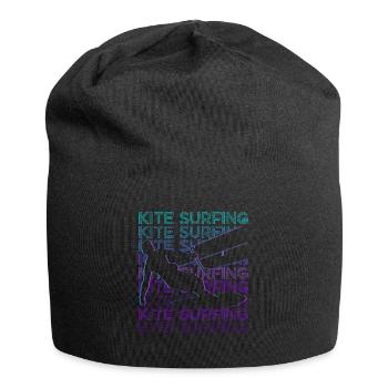 Kitesurfen Kitesurfer Kiteboarding Retro - Jersey-Beanie - Schwarz - Vorne