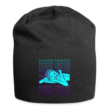 Massagetherapeutin Massagetherapie Masseurin Retro - Jersey-Beanie - Schwarz - Vorne