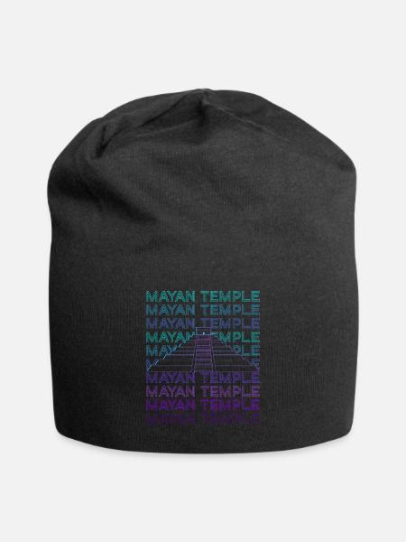 Maya-Pyramide Maya-Tempel Ancient Maya Retro - Jersey-Beanie - Schwarz