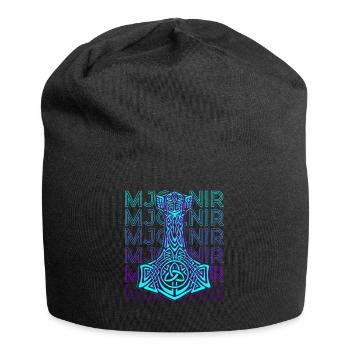 Mjolnir Thor Hammer Mythologie nordique Rétro - Bonnet en jersey - noir - Devant