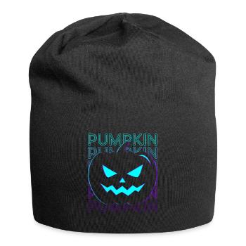 Pumpkin Head Jack O Lantern Halloween Retro - Jersey Beanie - black - Front