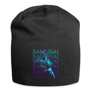 Japanischer Samurai Bushido Krieger Ronin Retro - Jersey-Beanie - Schwarz - Vorne