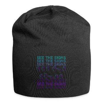 Sign Language ASL See The Signs Retro - Jersey Beanie - black - Front