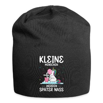 Einhorn Kleine Menschen werden später nass - Jersey-Beanie - Schwarz - Vorne