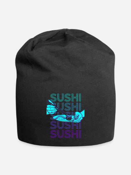 Sushi Retro - Jersey-Beanie - Schwarz