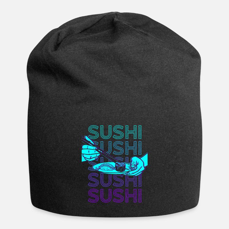 Sushi Retro - Jersey-Beanie - Schwarz