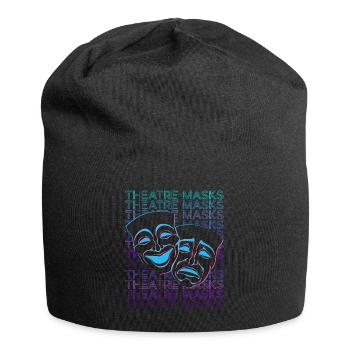 Theater Masken Retro - Jersey-Beanie - Schwarz - Vorne