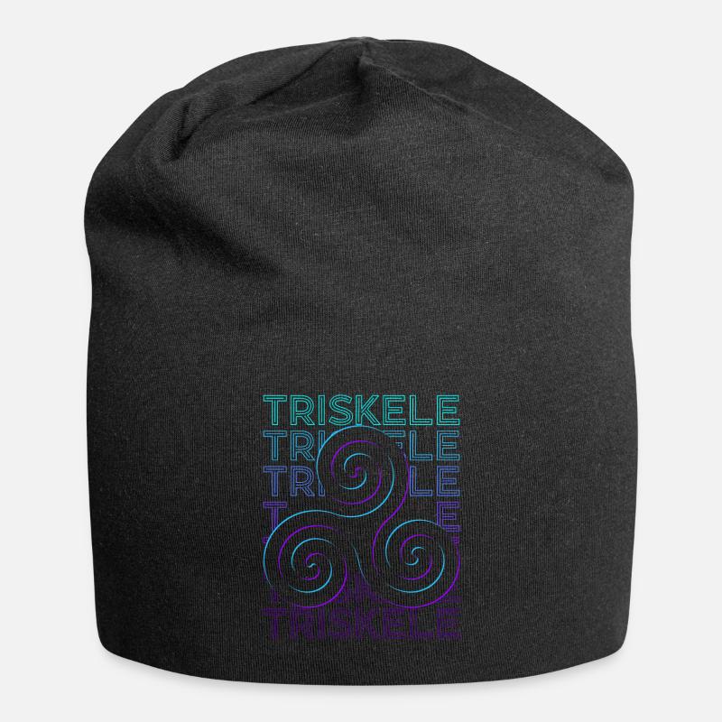 Triskele Triskelion Old Celtic symbol - Jersey Beanie - black