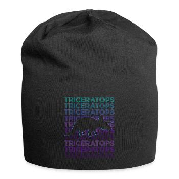Triceratops Dinosaurier Dino Retro - Jersey-Beanie - Schwarz - Vorne