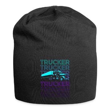Trucker Lkw-Fahrer Retro - Jersey-Beanie - Schwarz - Vorne
