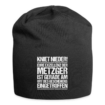 Metzger Fleischer Metzgerin Metzgerei Fleischerei - Jersey-Beanie - Schwarz - Vorne