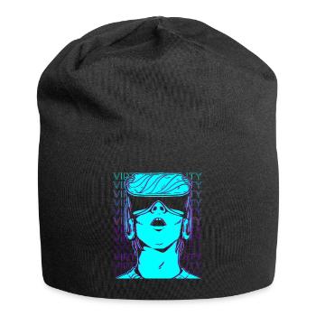 VR Virtual Reality Gamer Retro - Jersey Beanie - black - Front