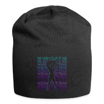 Gewichtheben Gewichtheber Retro - Jersey-Beanie - Schwarz - Vorne
