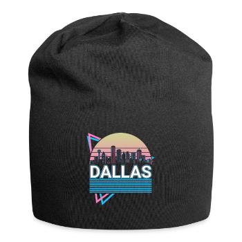 Dallas Stadt Skyline Stadtbild Retro - Jersey-Beanie - Schwarz - Vorne