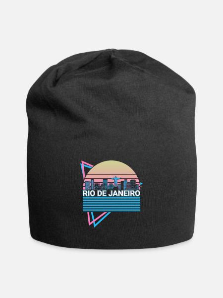 Rio de Janeiro City Skyline Cityscape Rétro - Bonnet en jersey - noir