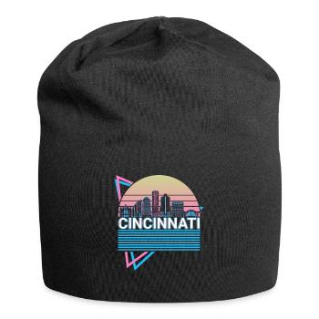 Cincinnati City Skyline Cityscape Rétro - Bonnet en jersey - noir - Devant