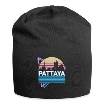 Pattaya Stadt Skyline Stadtbild Retro - Jersey-Beanie - Schwarz - Vorne
