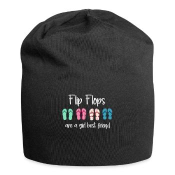 Flip Flops Sind Eine Beste Freundin Für Mädchen - Jersey-Beanie - Schwarz - Vorne